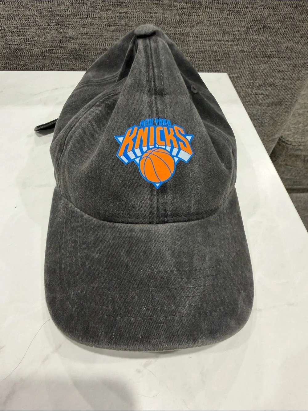 SHEIN Gray Washed Denim New York Knicks Logo Baseball Cap - Picture 4 of 6